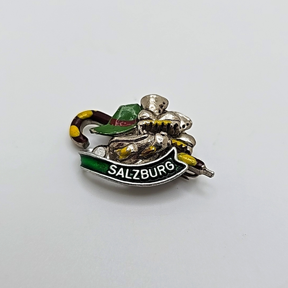 Vintage SALZBURG Austria Enameled Pin Brooch